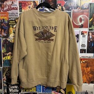 Wildlife Graphic Tan Sweatshirt
